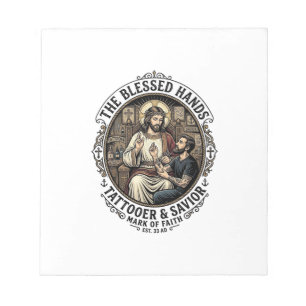 Jesus Tattoo Artist Studio T-Shirt Inspirational F Notepad