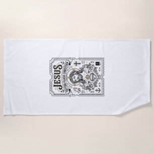 Jesus Tattoo Flash Christian Jesus Tattoo Flash Ch Beach Towel