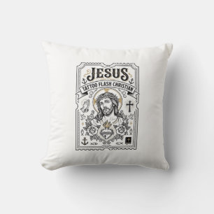 Jesus Tattoo Flash Christian Jesus Tattoo Flash Ch Cushion