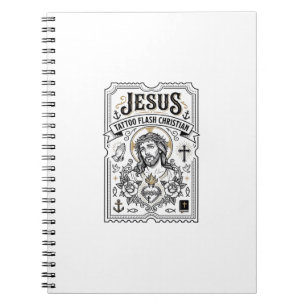 Jesus Tattoo Flash Christian Jesus Tattoo Flash Ch Notebook