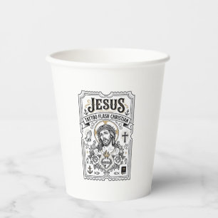 Jesus Tattoo Flash Christian Jesus Tattoo Flash Ch Paper Cups