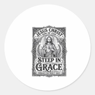 Jesus Tea Lover Graphic Tee Christian Classic Round Sticker