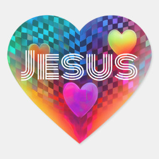 Jesus Techno Heart  Sticker