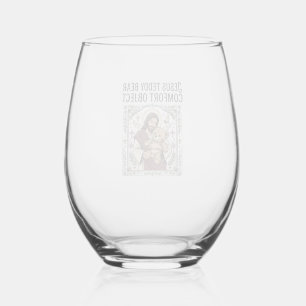 Jesus Teddy Bear Comfort Object Jesus Teddy Bear C Stemless Wine Glass