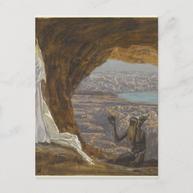 Jesus Tempted in Wilderness Postcard (Front)
