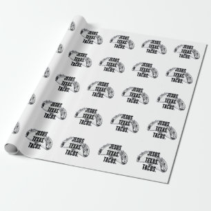 Jesus Texas and Tacos Funny Food Cinco De Mayo   Wrapping Paper