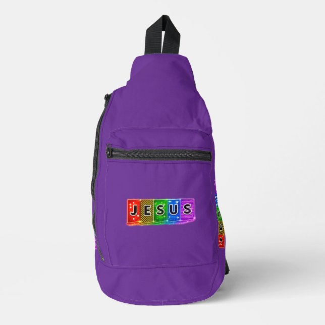 JESUS - text blocks Sling Bag (Front)
