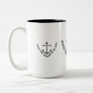 JESUS THE ANCHOR OF MY SOUL Two-Tone COFFEE MUG