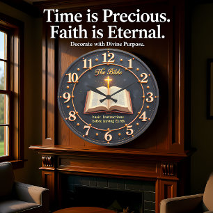 Jesus The Bible Instructions Large Clock