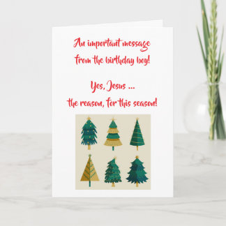 Jesus the Birthday Boy Christmas Card