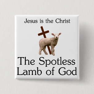Jesus the Christ, spotless lamb of God 15 Cm Square Badge