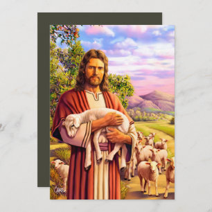 Jesus The Good Shepherd Painting Easter Cards