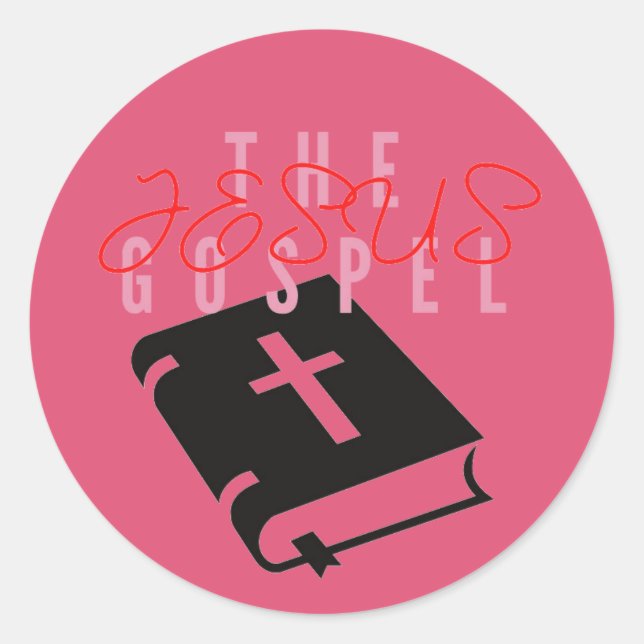 Jesus The Gospel Pink Classic Round Sticker (Front)