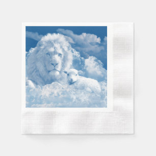 JESUS THE LAMB AND JESUS THE LION NAPKIN