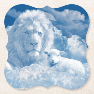 JESUS THE LAMB AND JESUS THE LION PAPER COASTER