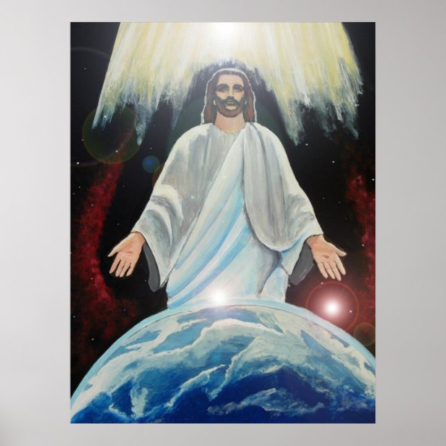 Jesus, The Light of the World christian art earth Poster (Front)