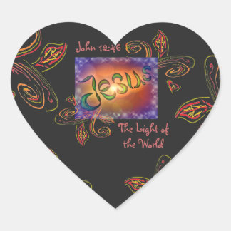 Jesus The Light of the World  Heart Sticker