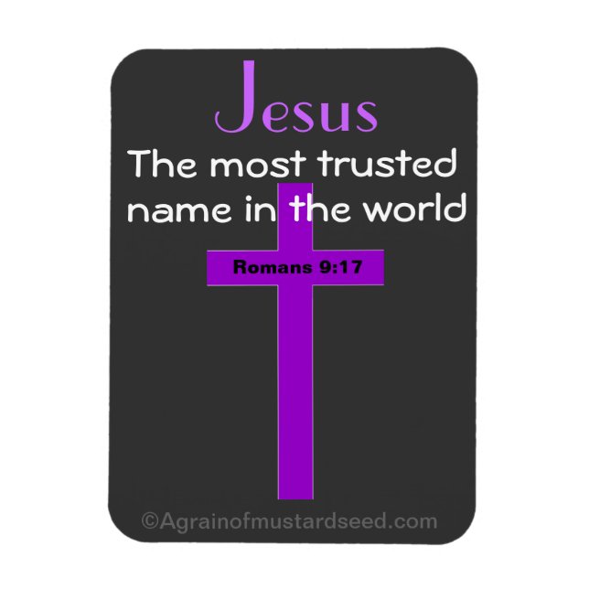 Jesus the most trusted name magnet (Vertical)