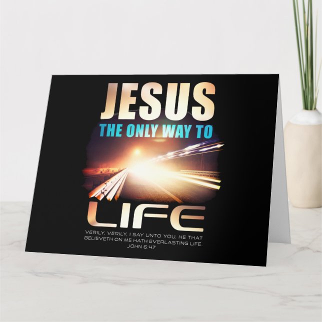 Jesus: The Only Way to Life Christian Faith Verse  Thank You Card (Front)