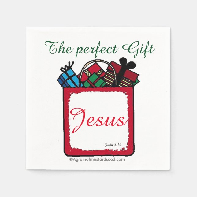 Jesus The Perfect Gift Christmas Napkin (Front)