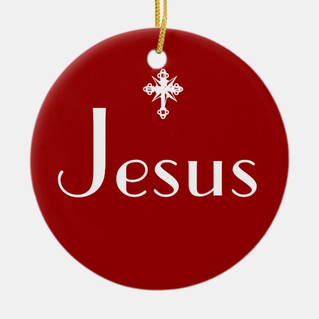 Jesus the Reason Ceramic Tree Decoration (Front)