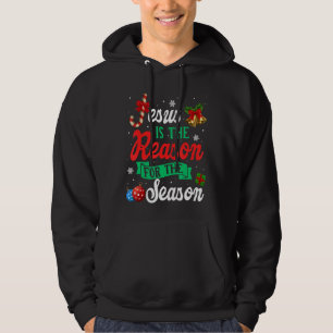 Jesus The Reason Christmas Jesus Cross Christian X Hoodie