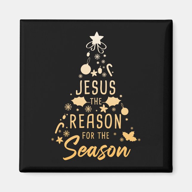Jesus The Reason For The Season – Christmas Faith  Magnet (Front)