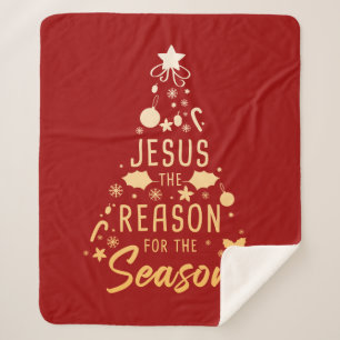 Jesus The Reason For The Season – Christmas Faith Sherpa Blanket