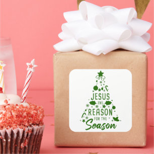 Jesus The Reason For The Season – Christmas Faith  Square Sticker