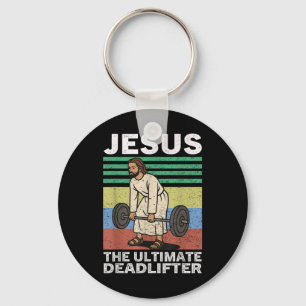 Jesus The Ultimate Deadlifter Christian Cross God Key Ring