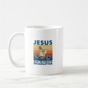 Jesus The Ultimate Deadlifter Fitness Vintage Coffee Mug