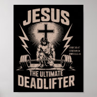 Jesus The Ultimate Deadlifter Funny Christian Gym 