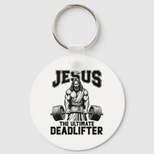 Jesus The Ultimate Deadlifter Funny Christian Work Key Ring