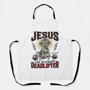 Jesus The Ultimate Deadlifter Vintage Christian Sh Apron