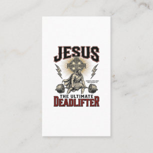 Jesus The Ultimate Deadlifter Vintage Christian Sh Business Card