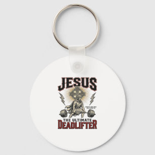 Jesus The Ultimate Deadlifter Vintage Christian Sh Key Ring
