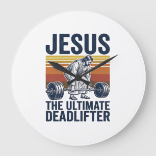 Jesus The Ultimate Deadlifter Vintage Gym Shirt_1 Large Clock