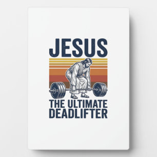 Jesus The Ultimate Deadlifter Vintage Gym Shirt_1 Plaque