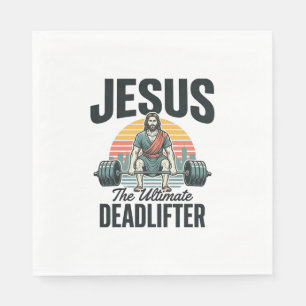 Jesus The Ultimate Deadlifter Vintage Napkin
