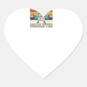 Jesus The Ultimate Deadlifter Vintage Vector Desig Heart Sticker
