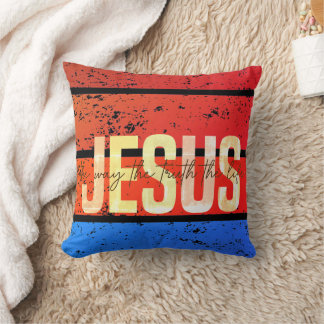Jesus, the way the truth and the life sunset cushion
