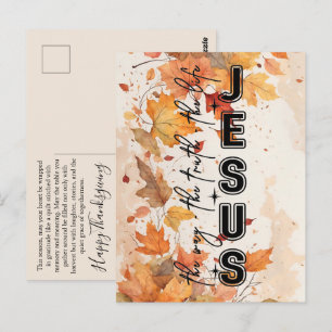 Jesus the Way the Truth the Life Autumn Design Postcard