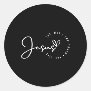 Jesus The Way The Truth The Life Christian Religio Classic Round Sticker