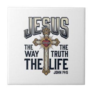 Jesus The Way The Truth The Life Christian Shirt Ceramic Tile