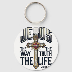 Jesus The Way The Truth The Life Christian Shirt Key Ring