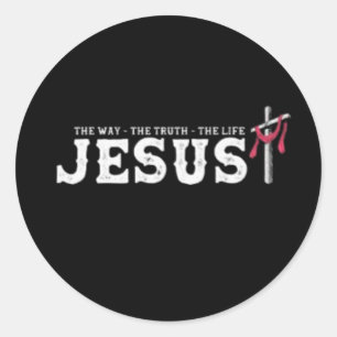 Jesus - The Way The Truth The Life  Classic Round Sticker