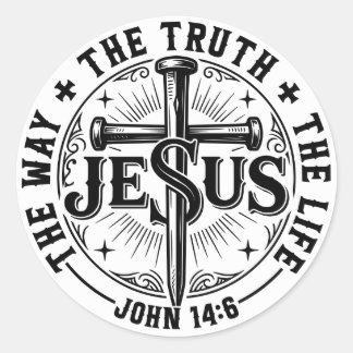 Jesus The Way The Truth The Life Classic Round Sticker