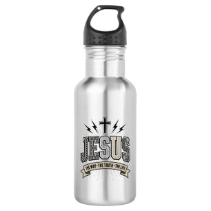 Jesus The Way The Truth The Life Vintage Christian 532 Ml Water Bottle