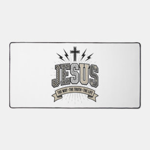 Jesus The Way The Truth The Life Vintage Christian Desk Mat