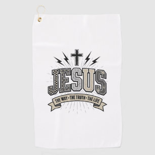 Jesus The Way The Truth The Life Vintage Christian Golf Towel